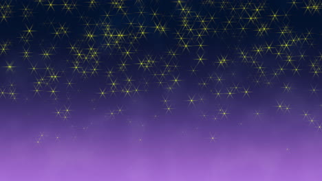 Falling-gold-stars-and-particles-in-purple-sky