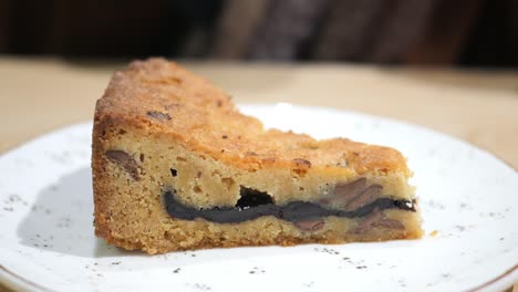 slice of chocolate chip cookie pie