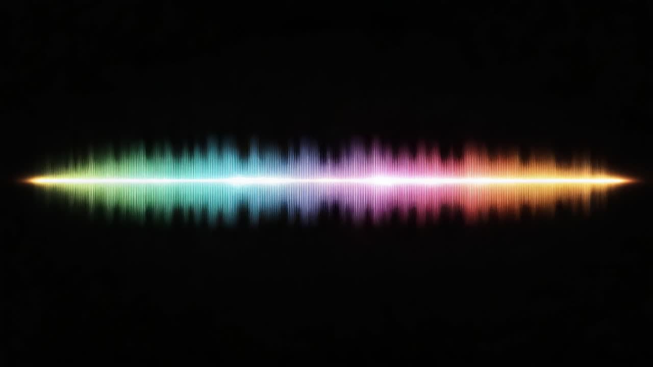Captivating Waveform Visualizations: A Dazzling Display of Sound Frequencies as they Transition from Vibrant Colors to Calm Tones in Two Frames