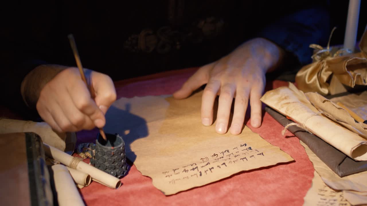 고대 역사적 장소에서 영어 글자를 쓰는 것.