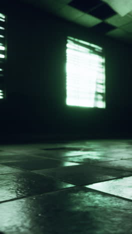empty room with green light