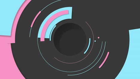 círculos rosados y azules en movimiento fondo gráfico