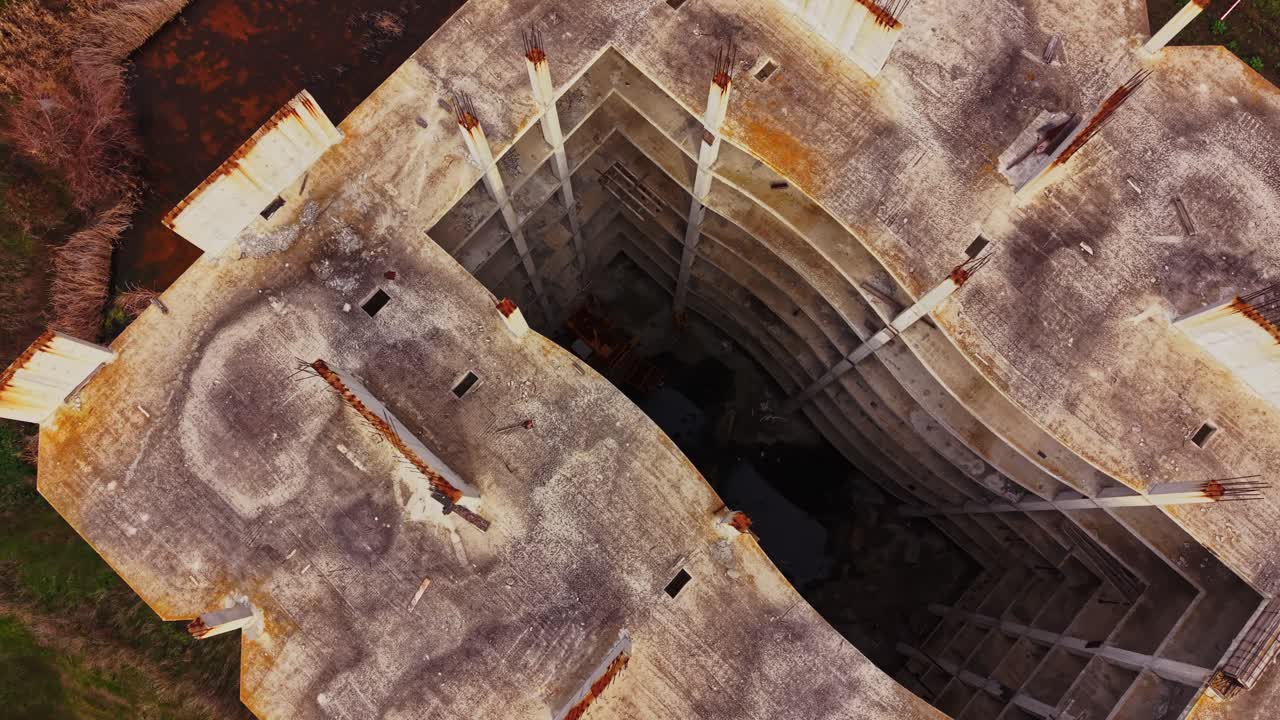 Exploring the abandoned site of a partially constructed building