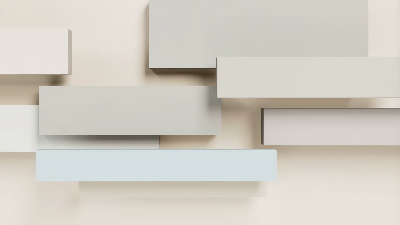 Minimalist Animation of Overlapping Gray and Blue Blocks