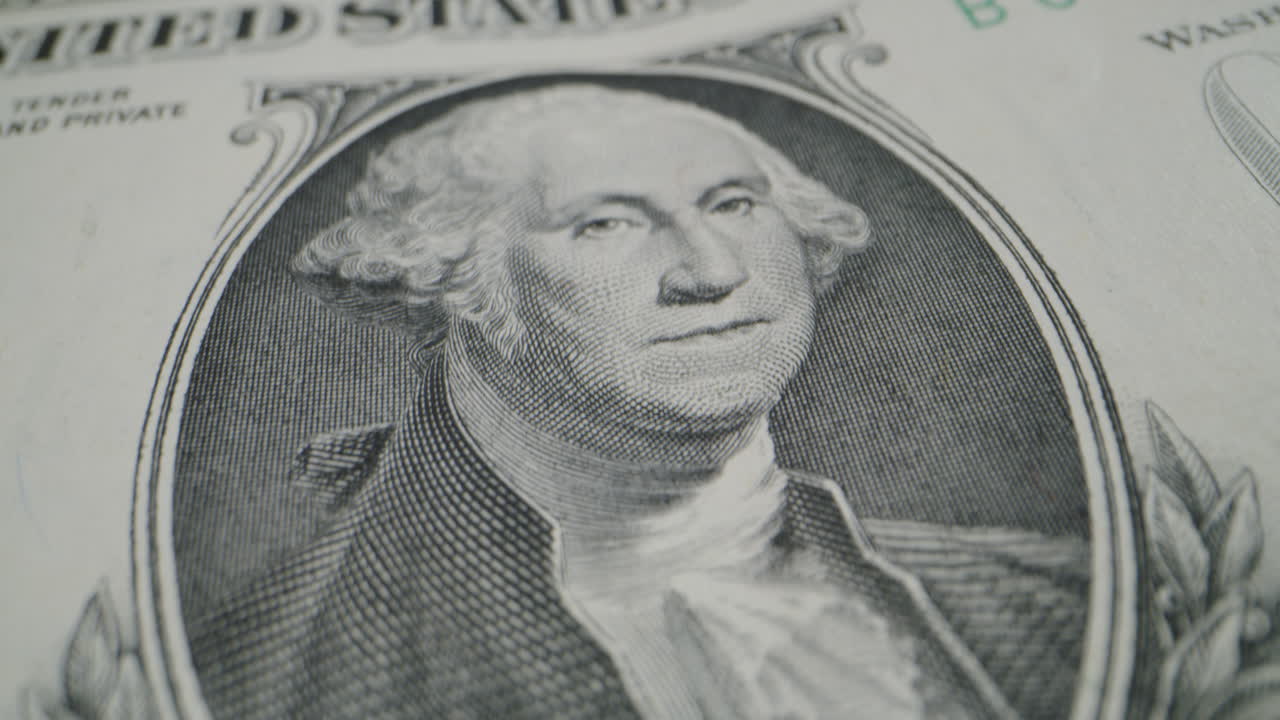 Close-up view of US dollar bills