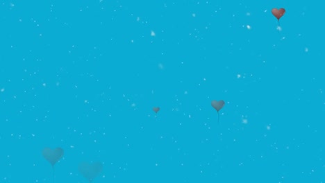 Animation-of-social-media-heart-icons-and-white-spots-on-blue-background