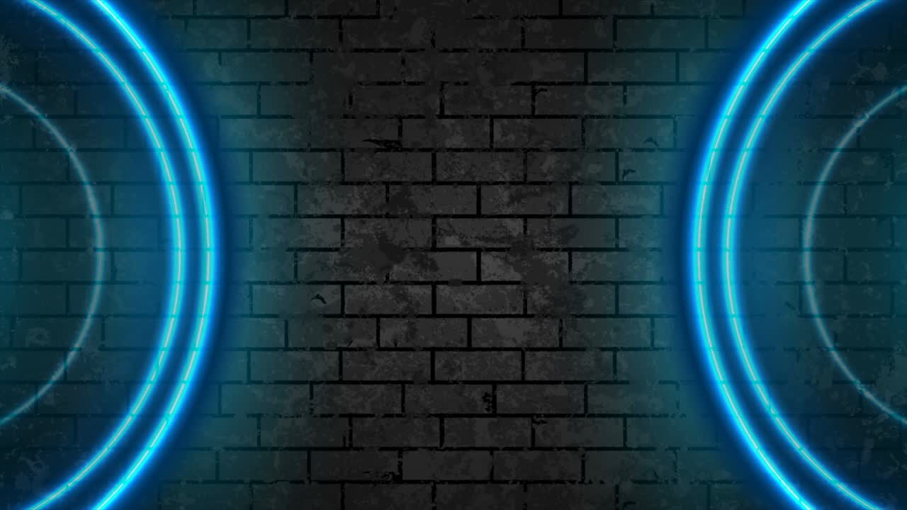 pared de ladrillo grunge con iluminación de neón azul fondo de movimiento abstracto
