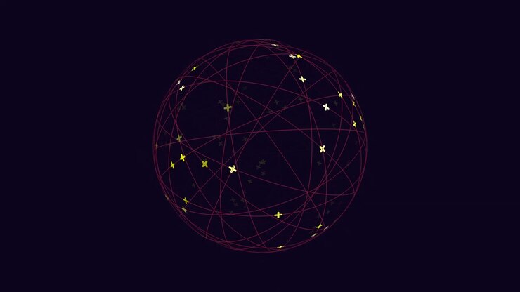 Geometric sphere with lines and dots - versatile design element or eye-catching addition