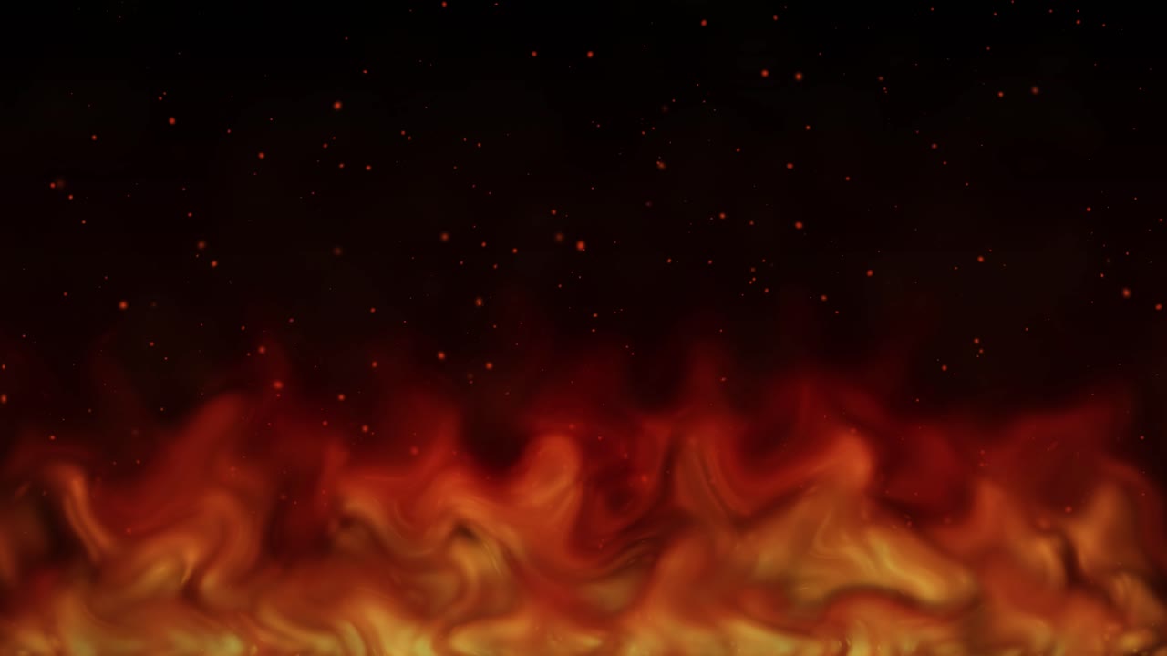 una secuencia animada de fuego ondulante e hipnótico.