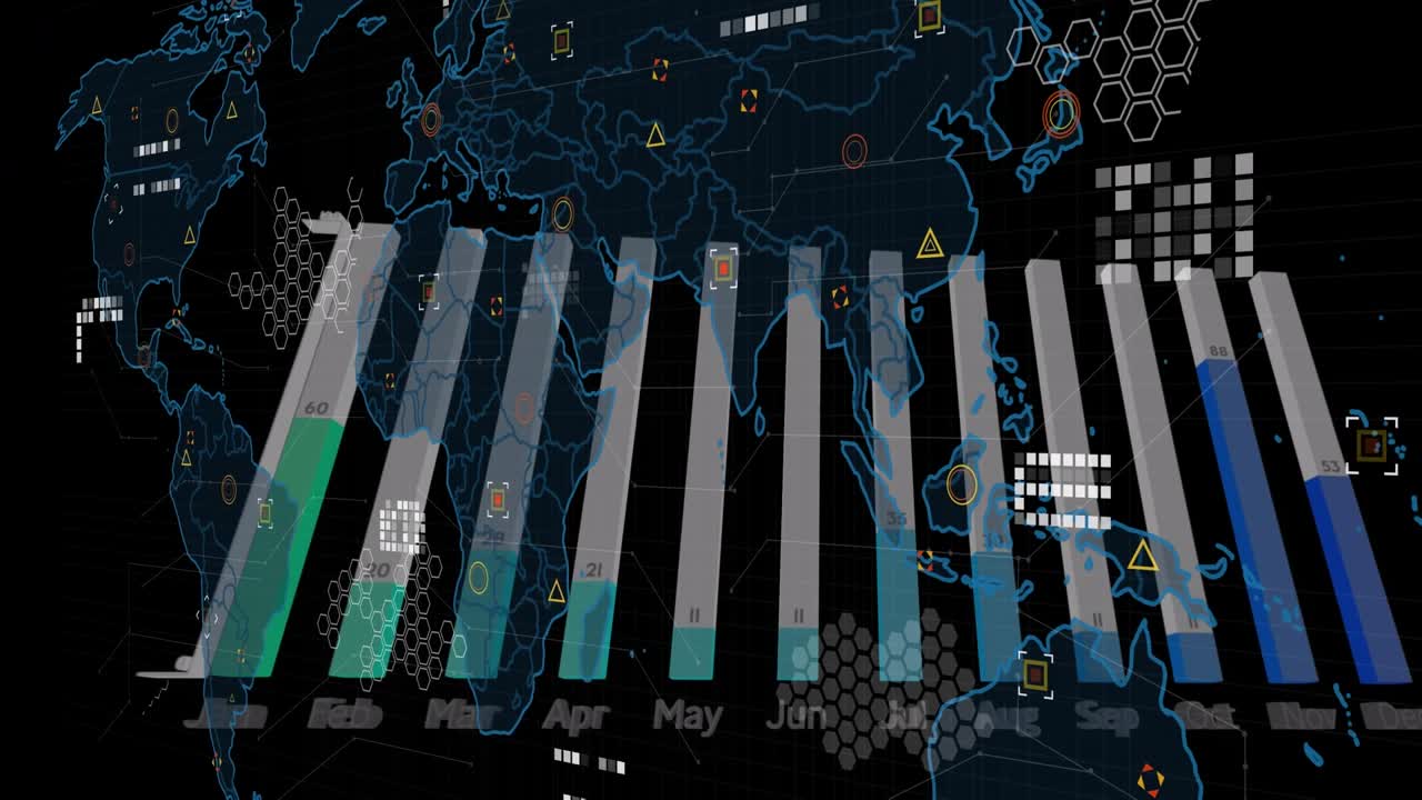 Animation of data processing over networks of connections