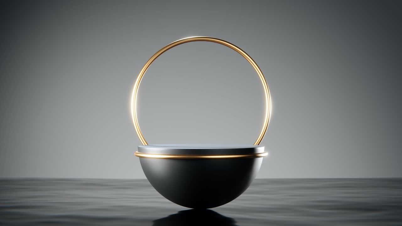 New product on black elegant pedestal. 3d render