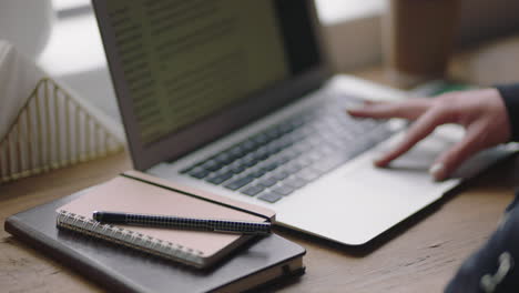 close-up-business-woman-hands-using-laptop-computer-in-cafe-browsing-document-sending-email-online-student-entrepreneur-networking-enjoying-portable-technology