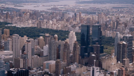 aerial view of new york city skyline with central park
