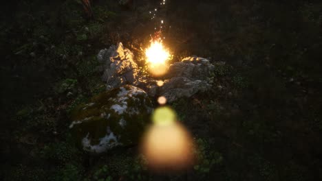 campfire at mountain