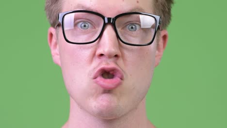 handsome nerd man thinking