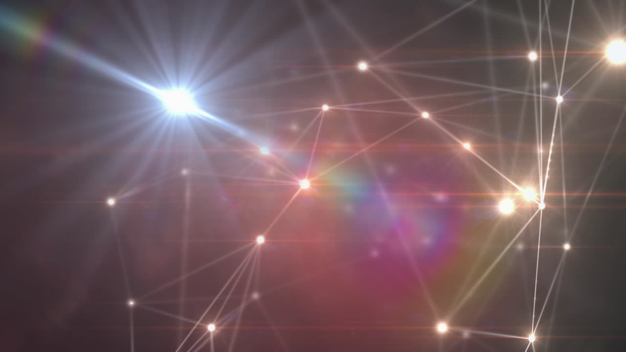 animación de la red de conexiones y procesamiento de datos