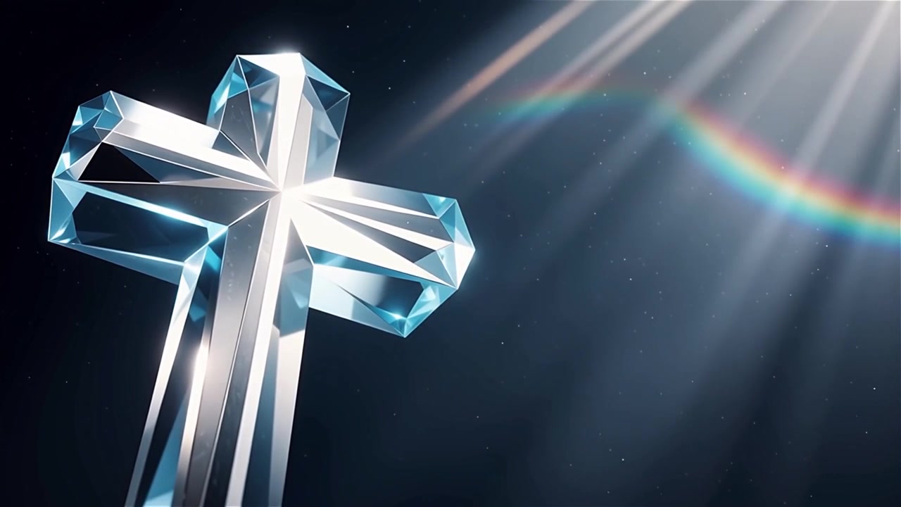 Christian Cross Heavenly Light Worship Background