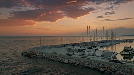 marina at sunset