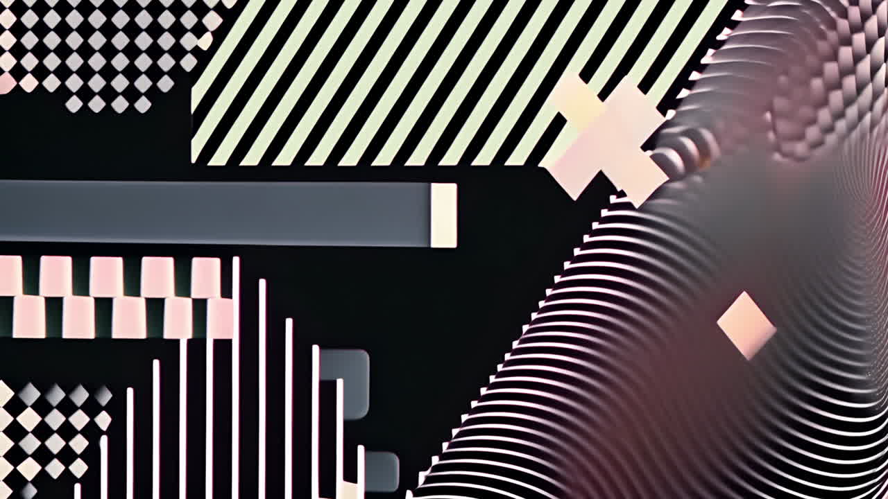 Abstract geometric shapes and lines animation over dark background