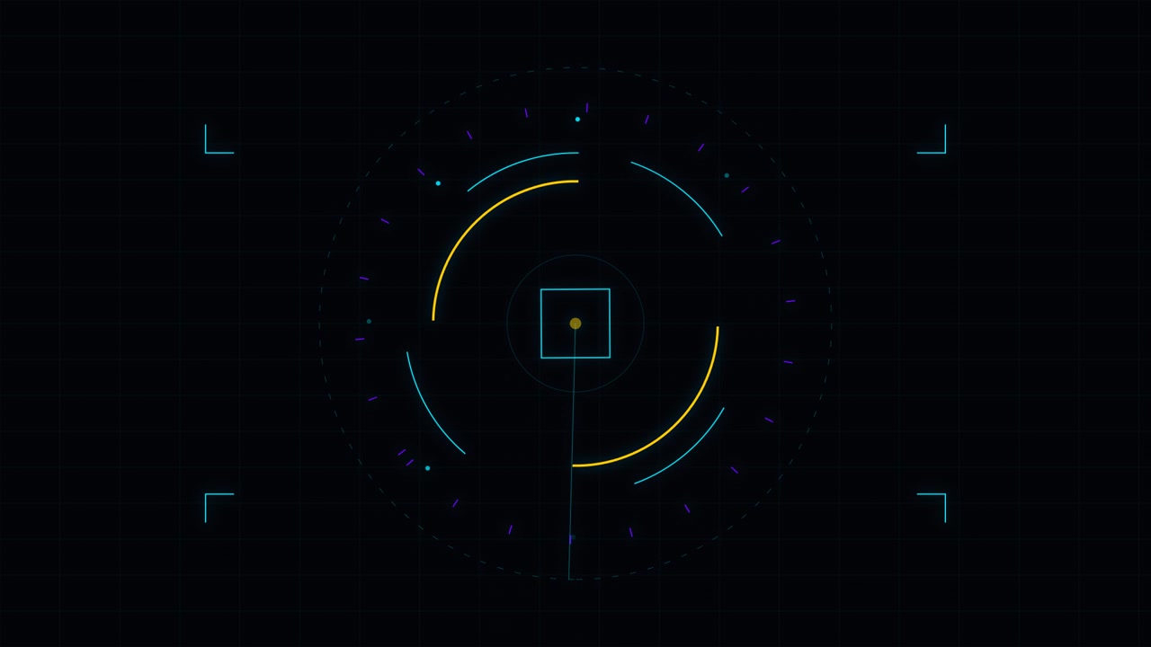 Futuristic Digital Radar Interface Scanning on Dark Background