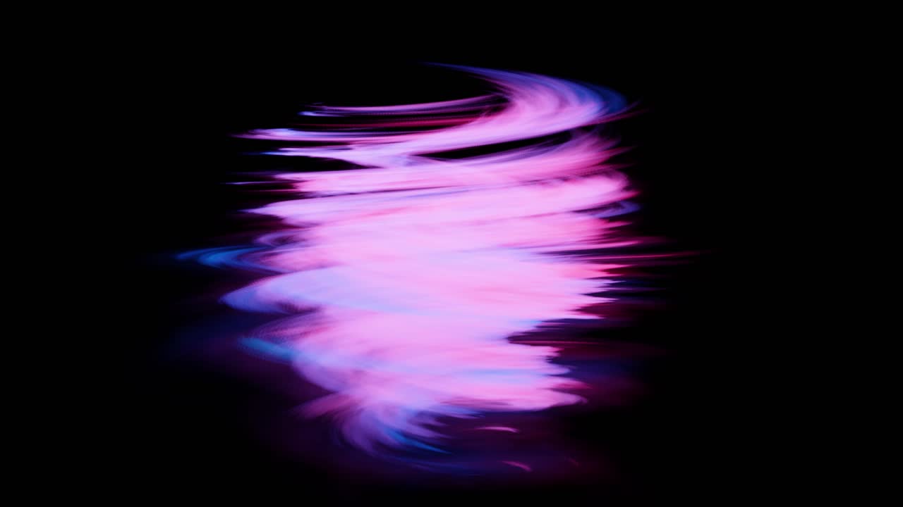 Pennacchio di luce astratto e vibrante che vortica su sfondo scuro