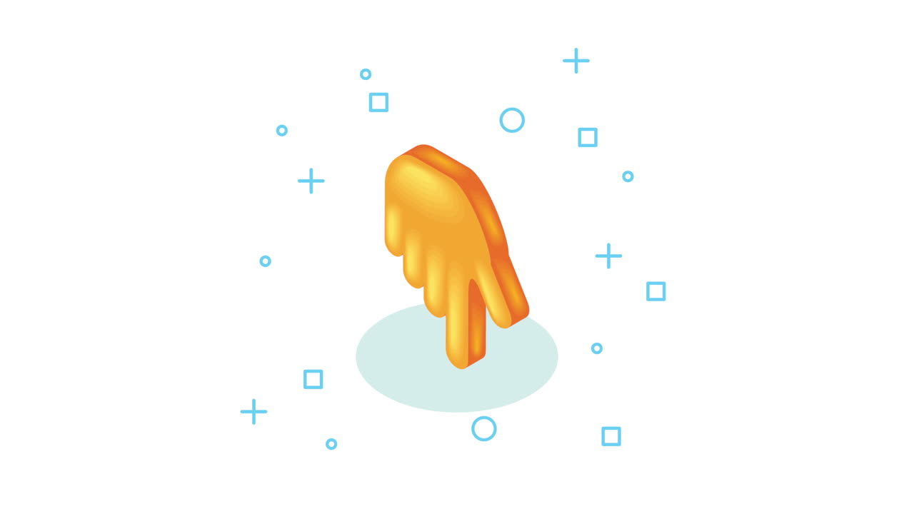 Gold Isometric Downward Pointer Icon