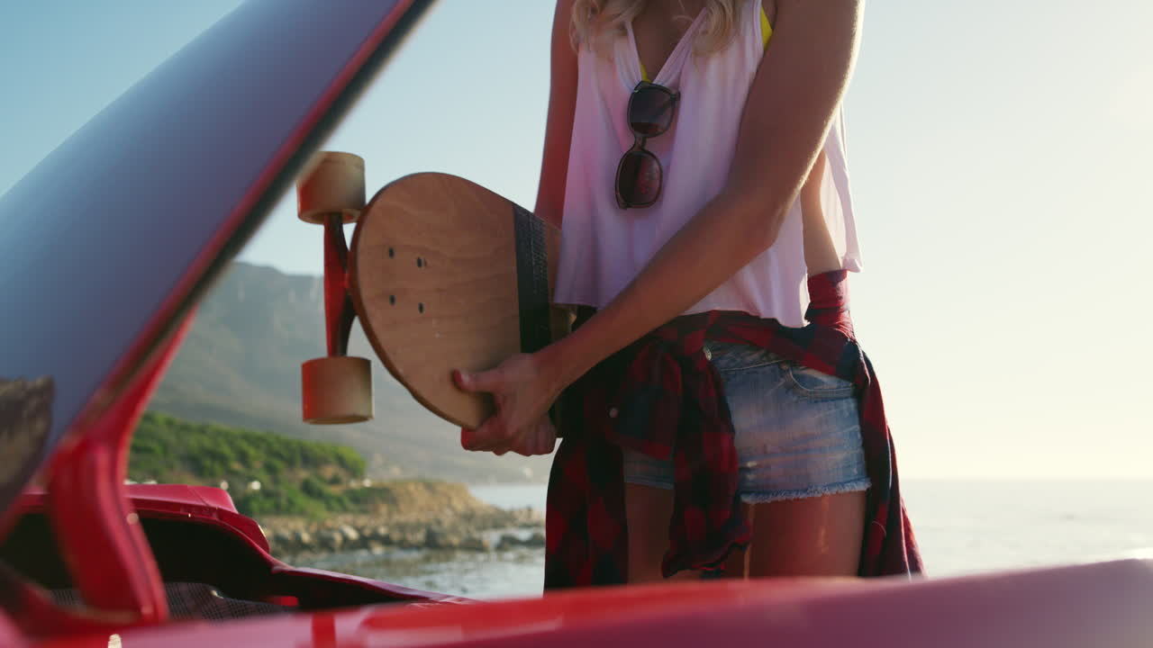She never travels without her skateboard