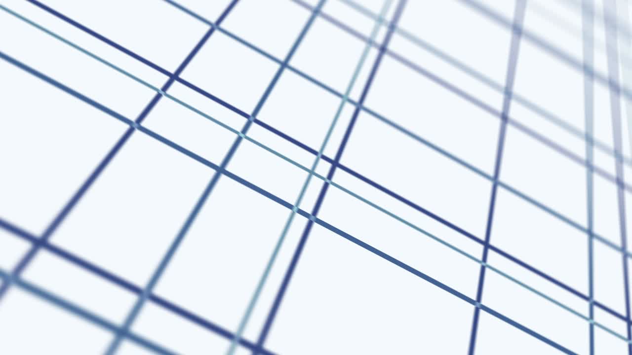 tecnología brillante de líneas de neón azul. concepto de negocio. representación 3d de cuadrados giratorios que se cruzan sobre un fondo blanco. animación de bucle.