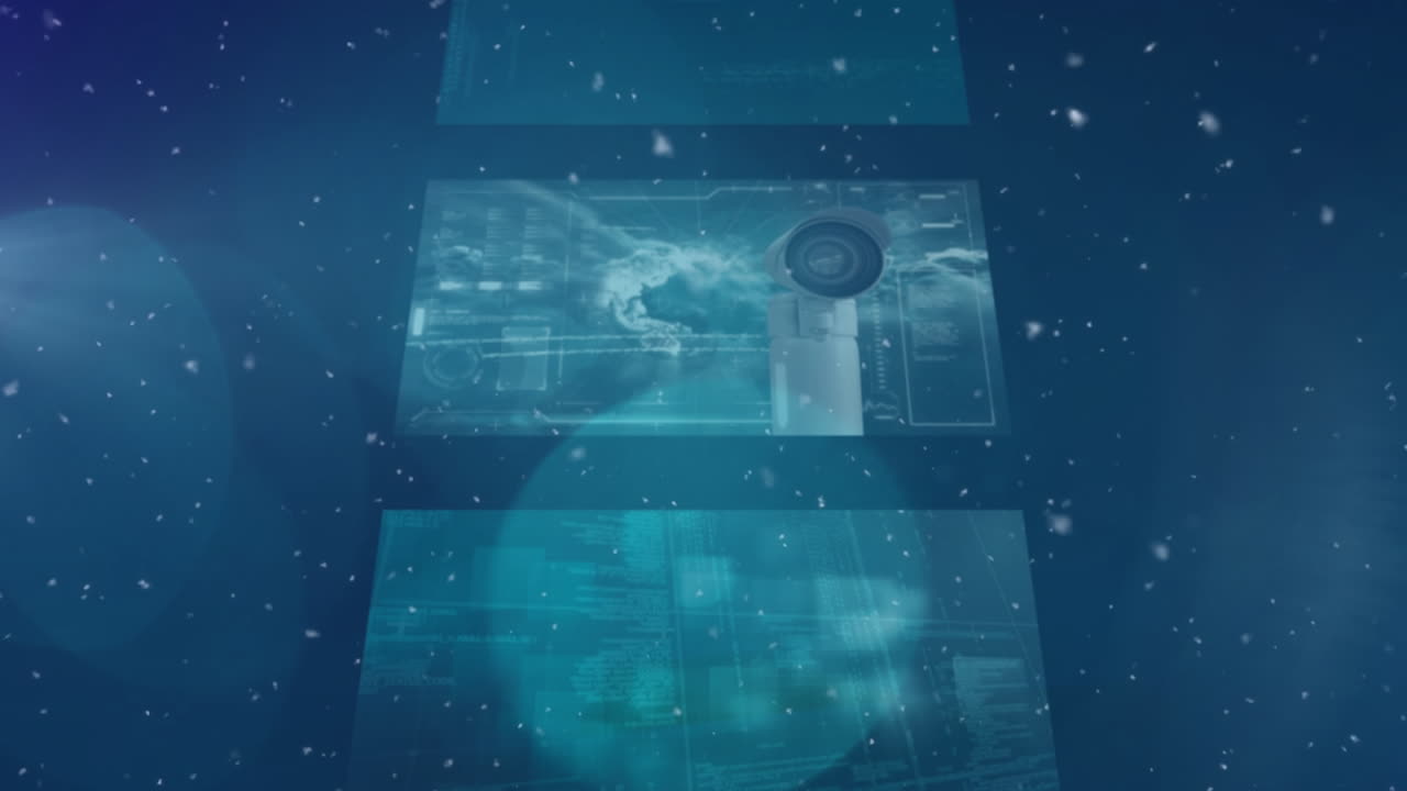 animación del procesamiento de datos sobre puntos blancos