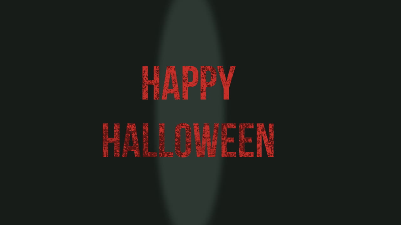 feliz halloween con luz en gradiente negro