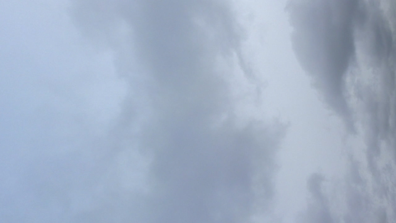 Vertical format: Dark heavy overcast clouds in grey sky time lapse