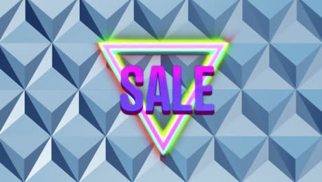 animation of sale text over abstract background