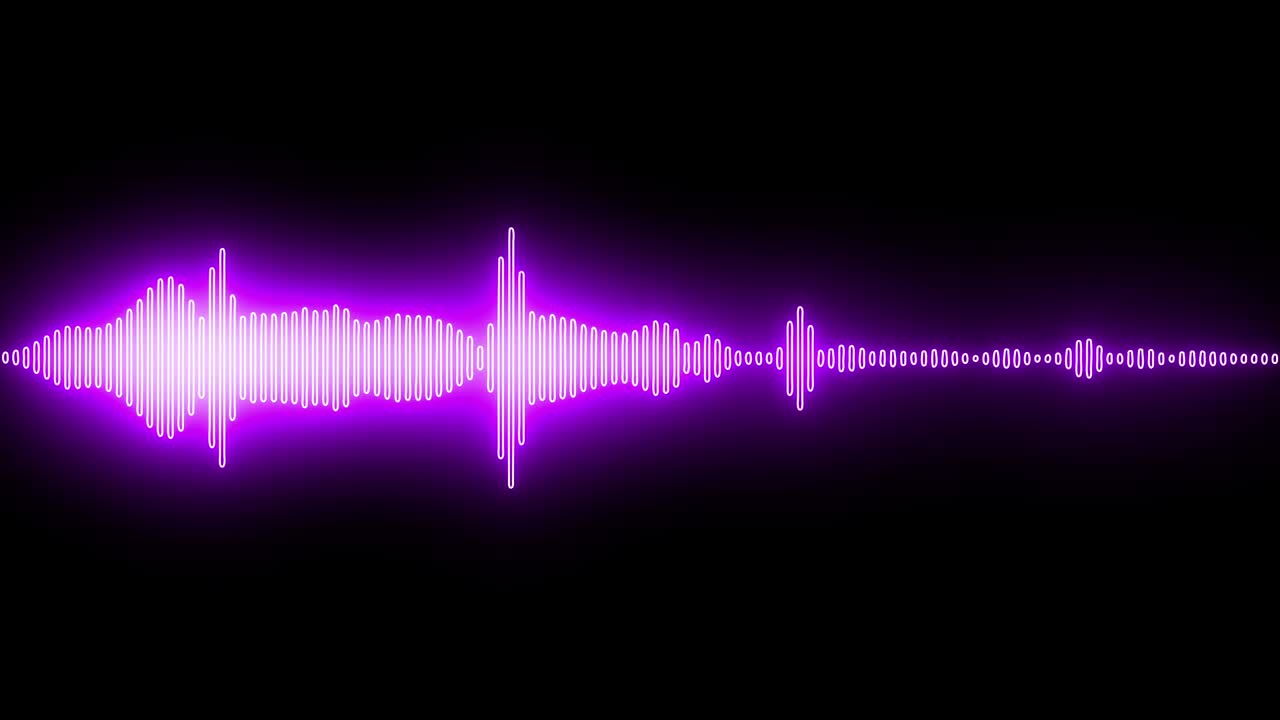Purple song recording glowing radio frequency wave - looped