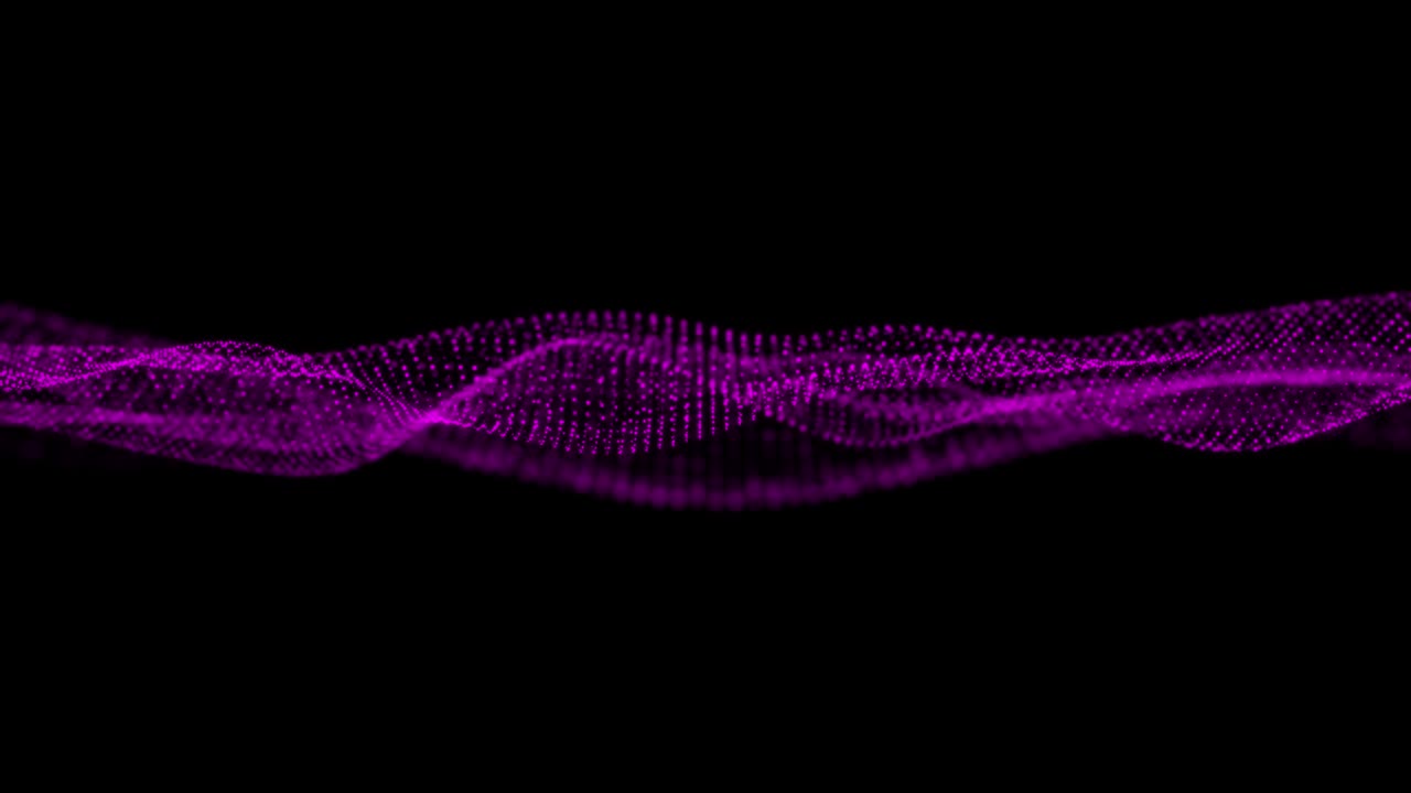 Particle waves 4K - 4k clip of Abstract blue wave particle over dark background, digital technology and innovation concept - Abstract blue wave pattern background - Abstract Moving Particle Wave in Dark Background - Motion Abstract background