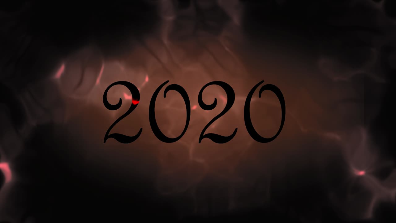 Writing animation about year 2020 that burns and appears in 2021
