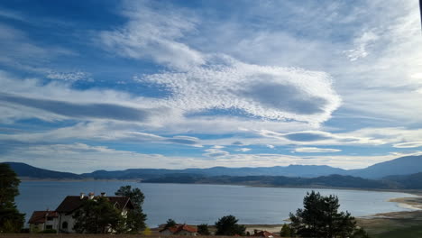 time lapse of batak reservoir and rhodope mountains