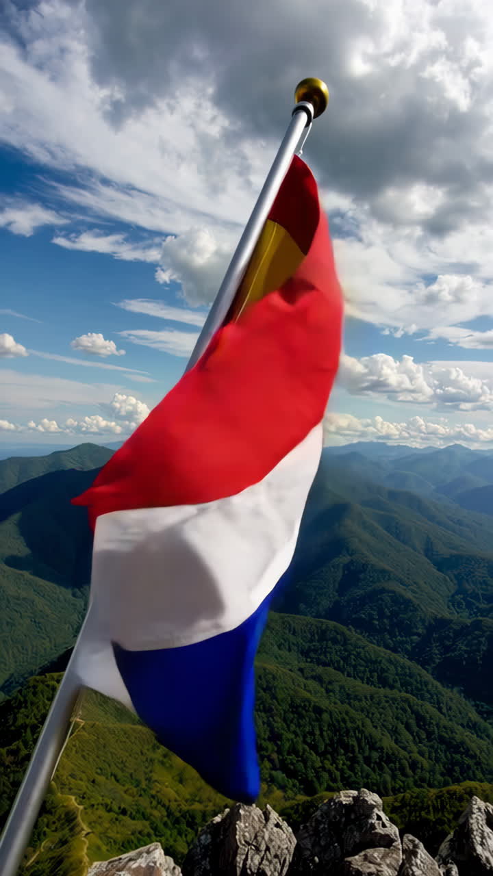 Флаг на вершине горы