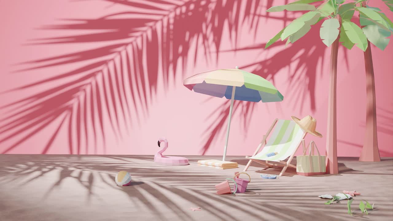 열대  나무 해변에서 여름 휴가를위한 예약 에이전시 여행 목적지의 3d 렌더링