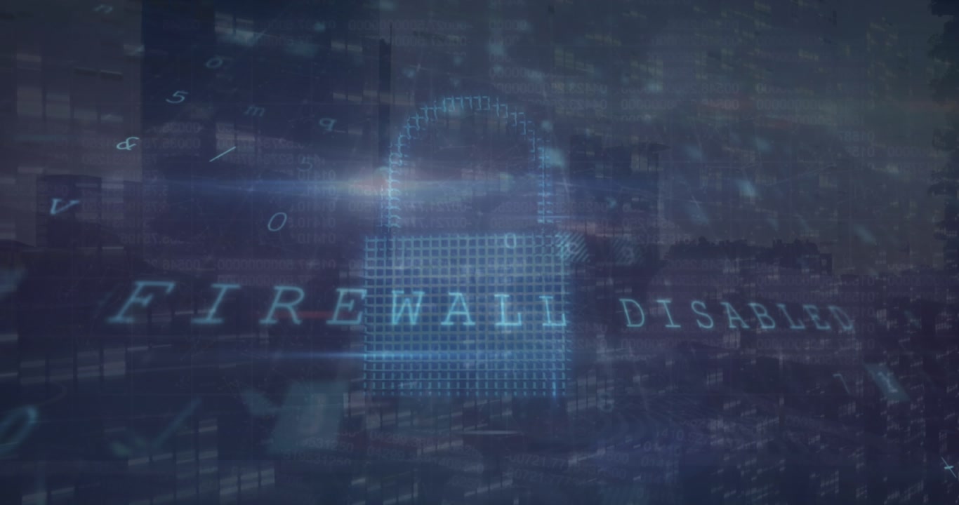 Animation of data processing over padlock