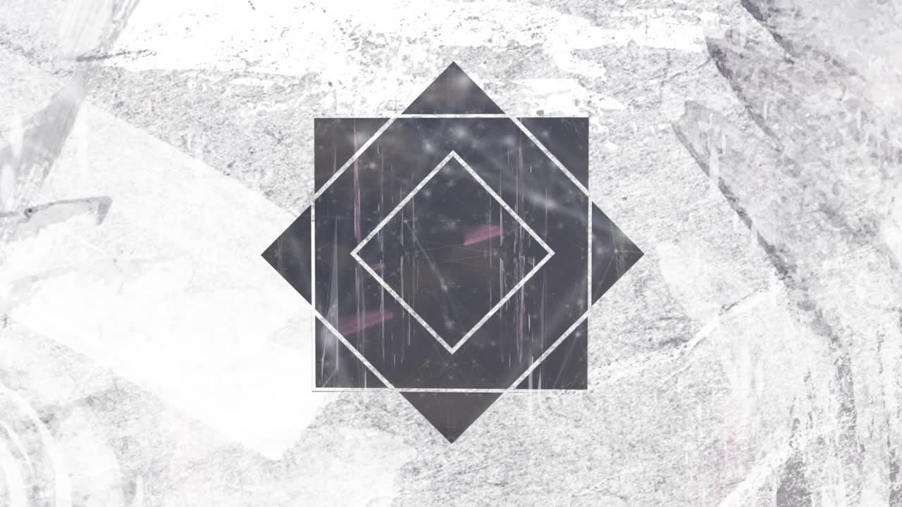 animación de formas a través de una red de conexiones sobre fondo negro