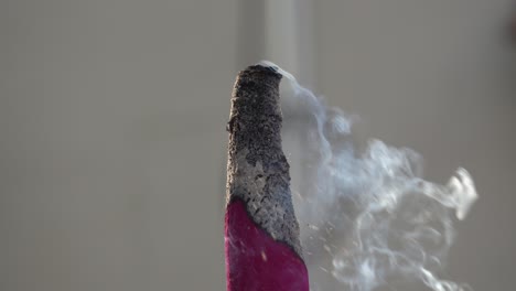 Smoke-is-release-from-red-joss-stick.