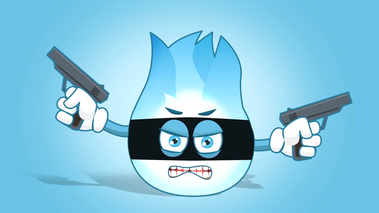 만화 가스 플레임 스터 얼굴 애니메이션 알파 매트