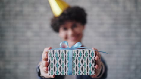 woman with a birthday present