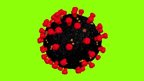 coronavirus 3d model on green screen