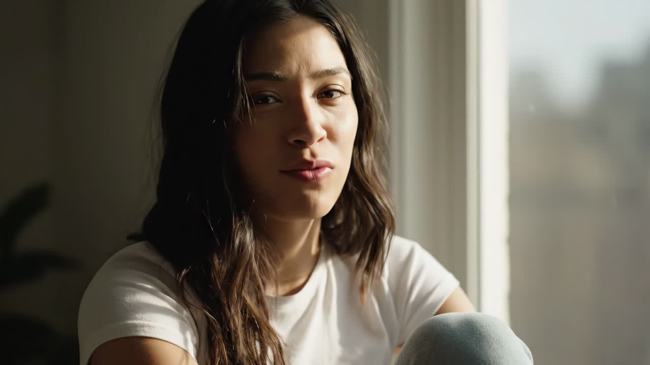 Portrait of a woman by a window