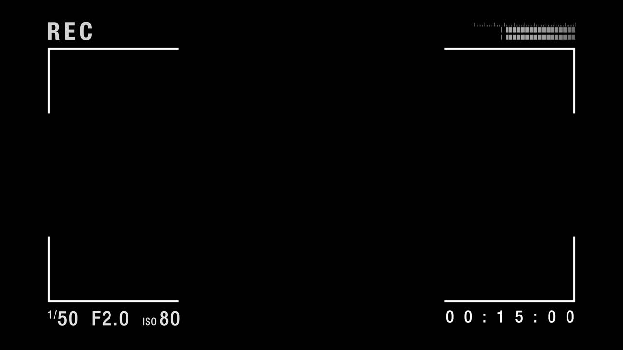 Camera Recording Viewfinder Overlay on Black Background