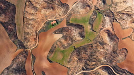 abstract background aerial shot deserted landscape spain rural soria province