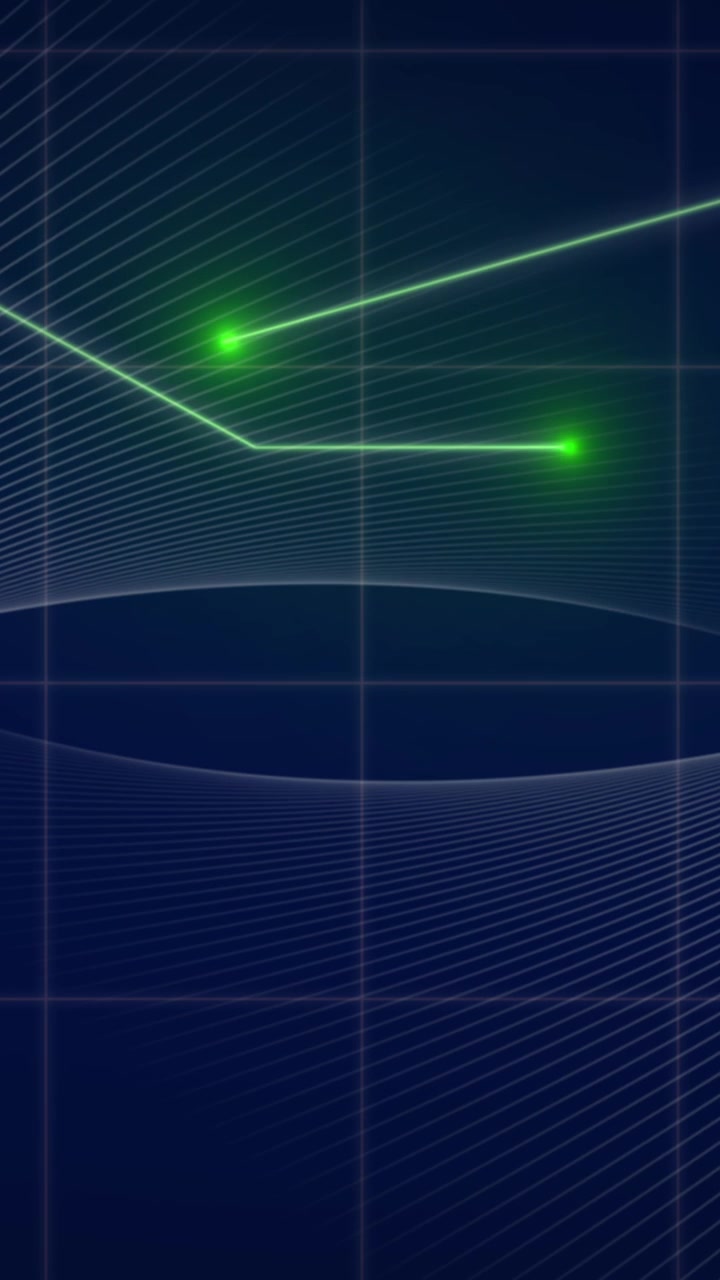 Animation of waves and lines with grid pattern in background