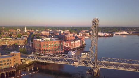 sunrise over portsmouth bridge, nh in 4k at 29