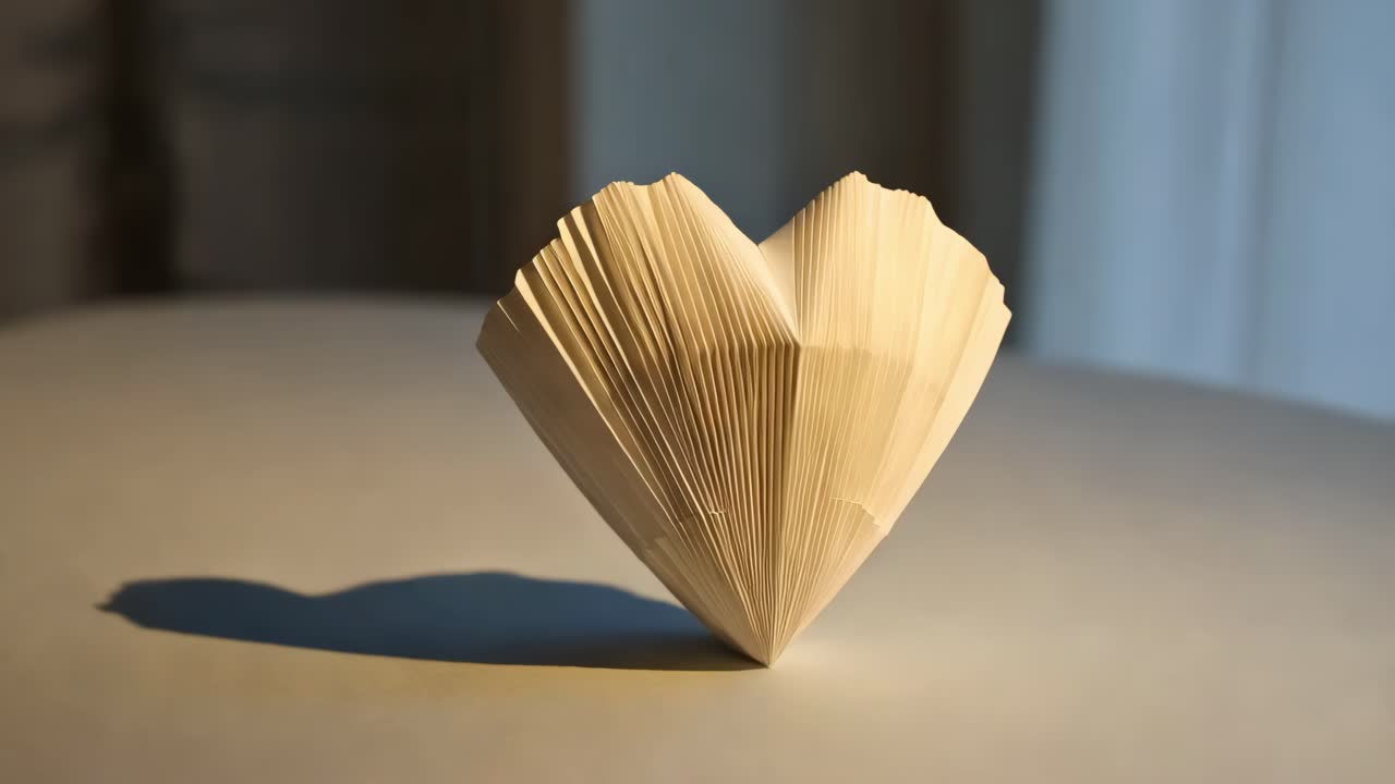 escultura de corazón de origami